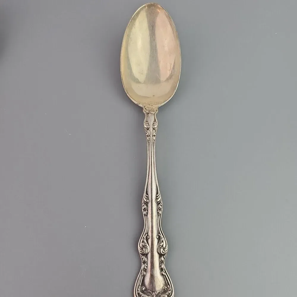 3 Vintage Rockford S.P. Co.12 star Silver Plated Serving Spoons 8 inch Floral